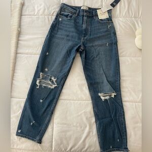 Distressed High rise mom jeans